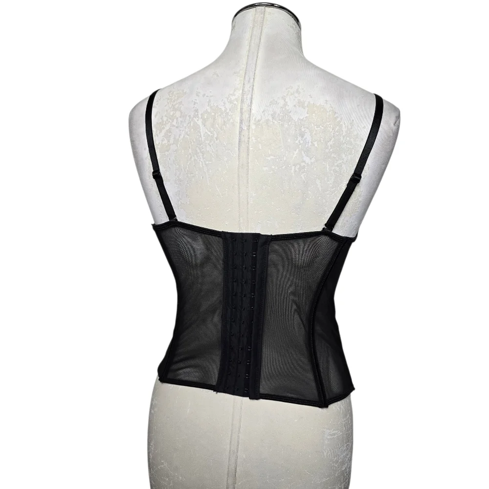 Kim Kardashian Kollection Intimates Polka Dot Bustier Black Nude Top 36C